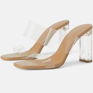 ZARA Clear Vinyl Block Heel